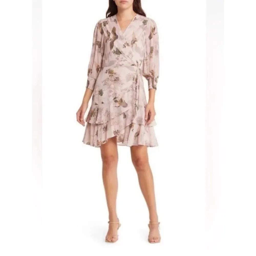 AllSaints Ari Peggy Floral Print Wrap Dress in Dusty Pink
L21